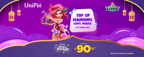 Promo – Top up Diamonds Lords Mobile Cashback 90% OVO Points!